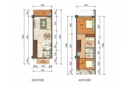 万宁滨湖尚城3室2厅1厨2卫建面49.88㎡