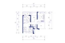 鲁能海蓝福源1室2厅1厨1卫建面74.00㎡