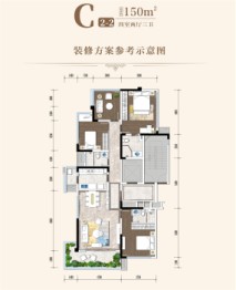 唐人街相府花园4室2厅1厨3卫建面150.00㎡