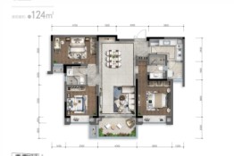 人居悦云庭3室2厅1厨2卫建面124.00㎡