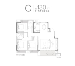 浙通名力·桃花源雅园4室2厅1厨2卫建面130.00㎡