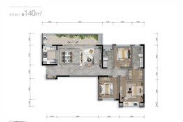 人居悦云庭3室2厅1厨2卫建面140.00㎡