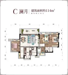 碧桂园·西江月4室2厅1厨2卫建面114.00㎡