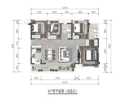 优品道·曦岸峰景4室2厅1厨2卫建面122.00㎡