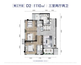 龙湖江天阙3室2厅1厨2卫建面110.00㎡