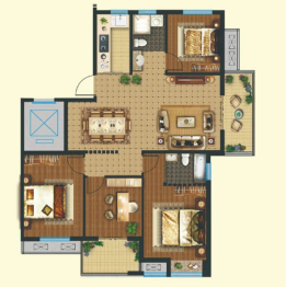 宇业·东方红郡4室2厅1厨2卫建面139.43㎡