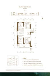 荣盛·锦绣学府3室2厅1厨1卫建面98.40㎡