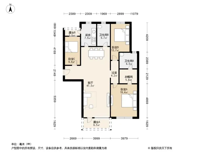 大连万达海公馆户型图片