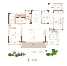 时光小镇·溪棠雅园3室2厅1厨2卫建面138.0㎡