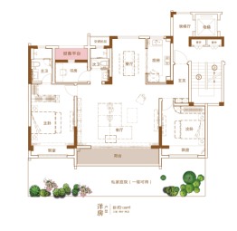 时光小镇·溪棠雅园3室2厅1厨2卫建面138.00㎡