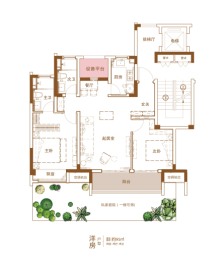 时光小镇·溪棠雅园2室2厅1厨2卫建面95.00㎡