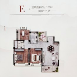 运河名门府二期3室2厅1厨1卫建面103.00㎡