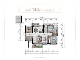 中国铁建·铁建城5室2厅1厨2卫建面143.0㎡