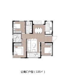 永威.友新路999号3室2厅1厨2卫建面135.00㎡