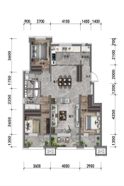 中粮·京西祥云3室2厅1厨2卫建面115.00㎡