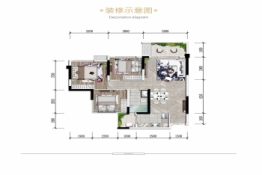 兴诚·锦云臺3室2厅1厨1卫建面83.00㎡