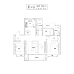D户型118㎡三室两厅两卫
