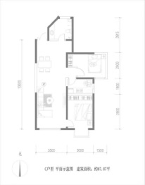 香山红叶2室2厅1厨1卫建面87.07㎡