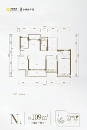 中惠峻秀阁3室2厅1厨2卫建面109.0㎡