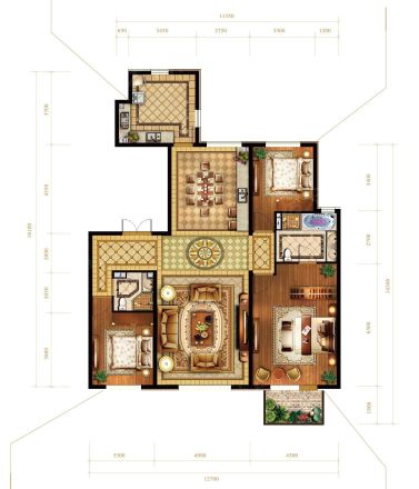 天润香墅湾1号户型图
