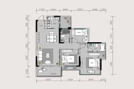 华泰·官邸五期3室2厅1厨2卫建面99.00㎡