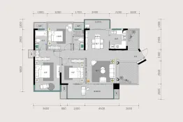 华泰·官邸五期3室2厅1厨2卫建面131.00㎡