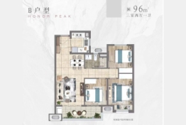 奥园·誉峰澜樾庭3室2厅1厨1卫建面96.00㎡