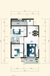 清水蘭山2室2厅1厨1卫建面115.00㎡