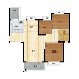 北海恒大御景半岛三期御景湾3室2厅1厨1卫建面111.0㎡