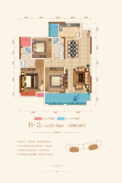 名门国际3室2厅1厨2卫建面125.86㎡