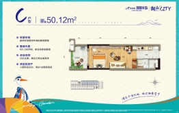 碧桂园凤凰半岛1室1厅1厨1卫建面50.12㎡