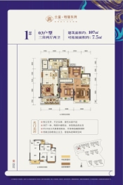 云星钱隆东苑3室2厅1厨2卫建面107.00㎡