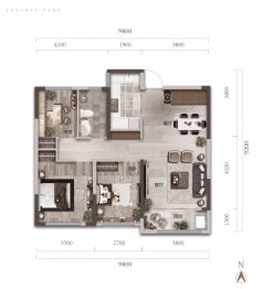 中泱公园3室2厅1厨1卫建面97.00㎡