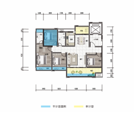 万昌·星耀湾4室2厅1厨2卫建面125.87㎡