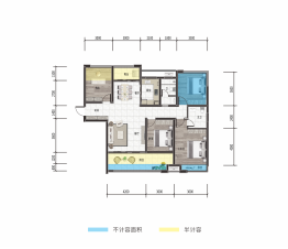 万昌·星耀湾4室2厅1厨2卫建面127.70㎡