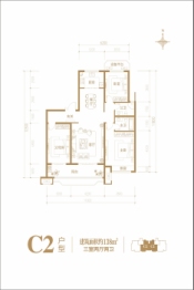 银基悦榕府3室2厅1厨2卫建面138.00㎡