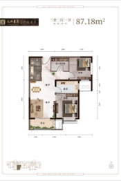 乾城华府3室2厅1厨1卫建面87.18㎡