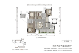 贝蒙·涪江郡4室2厅1厨2卫建面125.00㎡