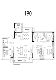 平度碧桂园桃李东方4室2厅1厨3卫建面190.00㎡