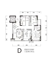 轩泽硅谷壹号·书香邑3室2厅1厨2卫建面109.00㎡