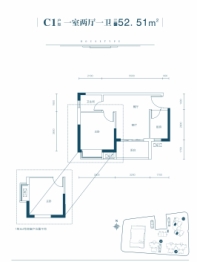 江山如画8期1室2厅1厨1卫建面52.51㎡