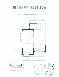 江山如画8期2室2厅1厨1卫建面84.86㎡