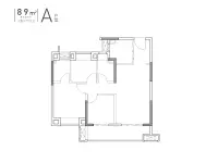 A-3室2厅2卫-89㎡-朝南