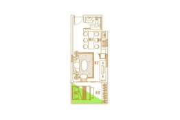 爱克·养生谷1室2厅1厨1卫建面36.77㎡