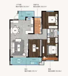 诚品原著3室2厅1厨2卫建面126.96㎡