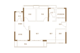 海蓝上坤景著雅苑4室2厅1厨2卫建面110.00㎡