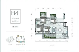 铜梁·金科原乡溪岸4室2厅1厨2卫建面125.67㎡
