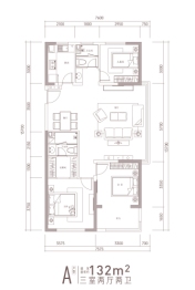 菏泽中心3室2厅1厨2卫建面132.00㎡