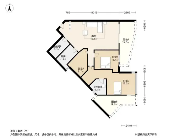 南国丽景公寓户型图