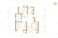 标准层A户型建面78㎡户型图